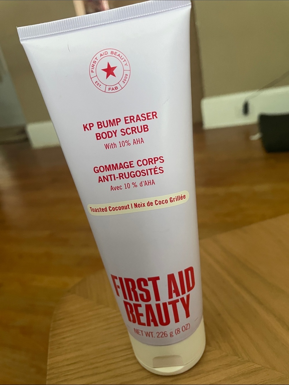 First Aid Beauty KP Bump Eraser Body Scrub - White with Red Accents